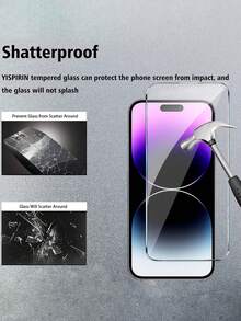 Set 6-en-1 - (2 piezas Protector de pantalla frontal, 2 piezas Protector de vidrio trasero, 2 piezas Protector de lente de cámara) Compatible con iPhone 14 Pro Max, Película de protección de dureza 9H, Fácil de instalar, Sin bordes blancos ni burbujas, No afecta la fotografía nocturna, Diseño ultrafino no pesado - transparente - Ver 6