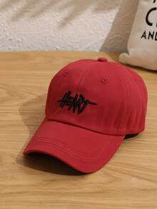 1件簡約風 HEART字母刺繡老爹帽，中性可調節棉質棒球帽，多款純色彎簷遮陽帽，適合情侶日常戶外街頭穿搭 - C - 查看 14