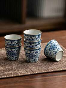 2 Stücke/4 Stücke/6 Stücke Keramik Teetassen, Vintage Keramik Nachmittagsteetassen, Ru-Ofen verschlungene Lotus Duft-Verkostungstassen, können als Haupttasse, persönliche Tasse, Kung Fu Tee Set verwendet werden, geeignet für Büroempfang, Gästeunterhaltung, tägliche Heimanwendung - Verschiedenfarbig - Übersicht 5