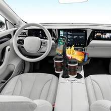 4-In-1 Multi-Function Car Phone Holder With Cup Holder, Tray, And Small Dining Table - A - View 5