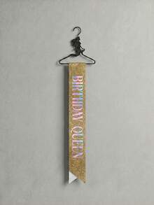 Birthday Queen Glitter Sash, Sparkly Birthday Sash With Safety Pin, Adjustable Party Sash For Women Girls, Elegant Sash For Birthday Party, Prom, Bachelorette, Anniversary, Birthday Gift, Party Supplies - View 14