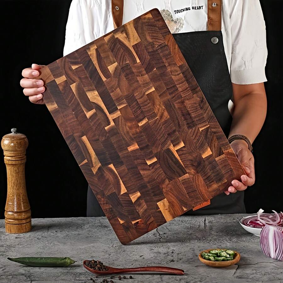 Talenan Kayu Rosewood Berkualitas Tinggi - Talenan Persegi Panjang Kayu Solid untuk Dapur, Cocok untuk Daging, Keju, Roti | Permukaan dengan Tekstur Serat Alami | Talenan Bergaya untuk Penggunaan di Rumah dan Profesional, Talenan Serbaguna | Desain Kayu Alami | Permukaan Halus, Cocok untuk Tahun Baru Imlek, Paskah - View 1
