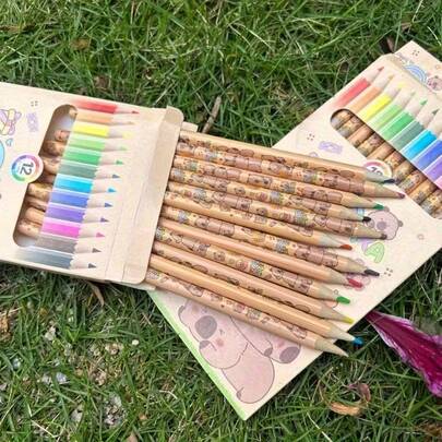 12 piezas Juego de lápices Capabar de colores, diseñado para artistas y estudiantes - Diámetro de lápiz de 0.5 mm - Adecuado para pintar, escribir, dibujar y tomar notas, versión profesional para uso escolar y de oficina
