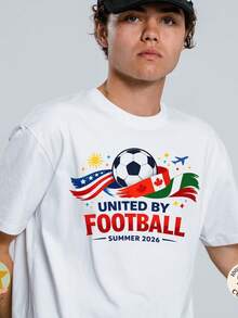 United By Football Jersey, 2026 World Cup Jersey, 2026 Summer Football Jersey, USA Canada Mexico Jersey, Gift For Football Fans, Football Graphic Jersey - 黑色 - 查看 6