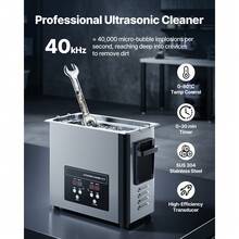 VEVOR 6L Ultrasonic Cleaner, Professional Ultrasonic Cleaner Machine With Cleaning Basket & Digital Display, 120W Stainless Steel 40kHz Cleaning Machine For Watches, Razors, Jewelry, Coins And More - 6L, Economy - View 2