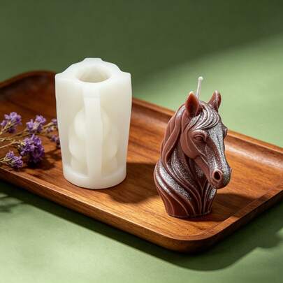 Equestrian-Inspired Small Horse Head Silicone Craft Mold, Non-Stick DIY Tool For Aromatherapy Candles, Gypsum Ornaments & Custom Gift Making