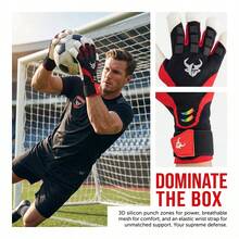GKHMNEW Youth & Adult Goalkeeper Gloves, Enhanced Latex Palm Grip, Breathable Knit Fabric, Suitable For Match & Training - Multicolor - View 7