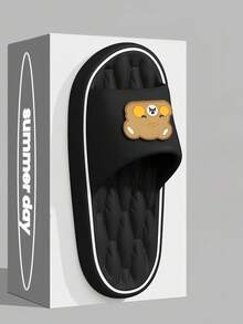 Spring/Summer INS Style Casual Slides, Versatile & Comfortable, Silent & Durable Sole, Essential For Home, Hotel, Office, Outdoor Hiking, Lightweight, Long-Wear Without Foot Fatigue, Unisex - Black - View 4
