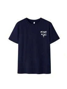 Camiseta de mujer de estilo casual de calle con estampado gráfico de letras de cuello redondo, camiseta gráfica de uso diario para mujer en verano playeras de mujer algodon - Estilo II - Ver 4