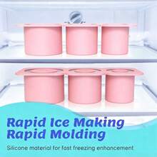 1pc Silicone Ice Cube Tray With Lid, 20oz Capacity, Easy Release, Suitable For Freezing Cocktails, Whiskey, Beverages, Coffee, Pink - Multicolor - View 9