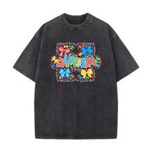 Camiseta de Concientización sobre el Autismo, Cambiaría el Mundo por Ti, Camiseta para Maestros, Ropa Cómoda, Colores Variados, Tallas Completas - Negro - Ver 1