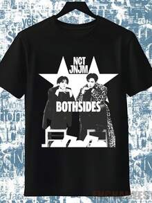 Camisa y Camiseta Casual Elegante para Mujer - 1 UnidadCamiseta de una banda de chicos de K-pop,  ,Camisetas Casuales para Mujer: Una colección que incluye camisetas casuales, tops y camisetas ideales para el uso diario.Confeccionadas con tejidos ligeros y transpirables, estas prendas presentan una estética de inspiración vintage, lo que las convierte en una excelente opción tanto para la vida universitaria como para conjuntos cotidianos.Los diseños son encantadores y bonitos, con un corte cómodo y favorecedor.Gracias a su estilo clásico, tejidos suaves al tacto y sensación agradable para la piel, estas prendas poseen un distintivo aire de inspiración mexicana. - Negro - Ver 1