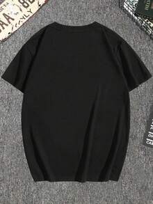 Camiseta Casual de Talla Grande para Mujer - Camiseta con Estampado "Little Miss Kindergarten" y Letras Coloridas, Cuello Redondo, Manga Corta, Poliéster Ligero, Perfecta para Verano y Primavera, Estilo Y2k - Negro - Ver 2