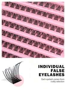 120pcs/Set Soft Natural Mink Fur False Eyelashes, DIY Eyelash Extension Clusters, Individual Fake Lashes - C - View 5