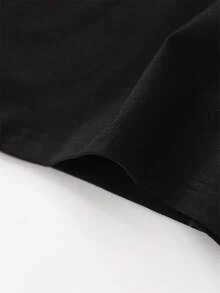 Regalo [Camiseta de Manga Corta para Mujer] Camiseta de Manga Corta para Mujer con Estampado Vibrante y Moderno - Diseño de Corazón Estilo Mexicano, Mezcla de Poliéster, Fácil de Lavar a Máquina, Top Casual de Cuello Redondo Perfecto, Adecuado para Todas las Temporadas, Múltiples Colores y Tallas Disponibles, Elegante para Eventos Sociales, Suave - Negro - Ver 5