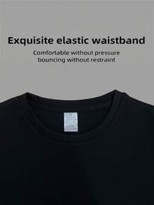 Camiseta Casual de Manga Corta para Hombre con Estampado de Margaritas - Azul Oscuro, Cuello Redondo, Mezcla de Poliéster Ligero, Esencial para el Verano, Camisa de Corte Relajado| Camiseta con estampado de margaritas| Camiseta Y2k de ajuste cómodo - Negro - Ver 2