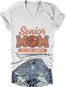playera deportiva para mamá de baloncesto para mujer, playera deportiva para mamá, regalos de graduación 2026 para adultos mayores de 2026, camisetas para el día del juego - Blanco - Ver 8