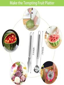 6pcs Stainless Steel Multi-Function Vegetable & Fruit Corer Set, Fruit Platter Shaping Tool Helper - View 4