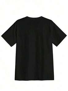 1 pieza de camiseta de dinosaurio para mujer, con un lindo diseño de dinosaurio, divertido estampado de animales, camiseta de manga corta, top de vacaciones, camiseta de moda para mujer, súper suave y transpirable, de algodón. |   Ajuste cómodo, estilo versátil para el día a día, adecuado para todas las estaciones. 180g 100% algodón, los diseños están impresos. Unisexo. - Negro 2 - Ver 8