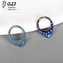 1 chiếc khuyên mũi G23 bằng titan in họa tiết da báo hình giọt nước, kiểu bấm gập, thích hợp cho xỏ khuyên vách ngăn mũi, trang sức xỏ khuyên tai eo và tai, phong cách punk gothic gợi cảm. - phong cách-3 - Xem 6