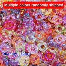 10pcs Acrylic UV Coated Colorful Beads, Hexagon Fidget Toys, Macaron Color Wavy Flower Shape, DIY Jewelry Accessories - Waves - View 20