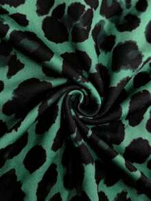 Camiseta de manga corta de cuello redondo con estampado de leopardo casual para mujer, verano - Multicolor 10 - Ver 4