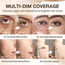 Small Tube High Coverage Concealer, Hides Acne Marks, Dark Circles, Tattoos, Long-Lasting Waterproof Foundation Cream - Multicolor - View 8