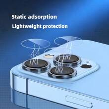 Tempered Glass Lens Protector Film For IPhone 17pro Max/16/16 Pro/16 Plus/16 Pro Max/15/15 Pro/15 Plus/15 Pro Max/14/14 Pro/14 Pro Max, High-Definition Transparent Camera Film, Scratch-Resistant, Small Size Single Lens Style, Phone Accessories - Clear - View 10