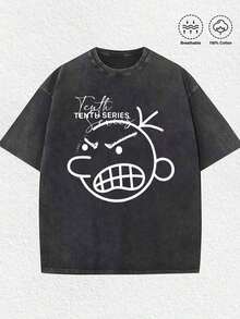 1 camiseta de mujer, Serie Diez Y2k Hop Rapper Punk, (1 pieza) 100% algodón, camiseta casual estampada, cuello redondo, manga corta, camiseta de algodón, para regalo, verano, unisex, 180g 100% algodón, todos los diseños están impresos. Unisexo. - Negro 2 - Ver 12