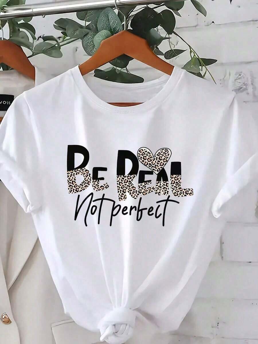 Camiseta de mujer moderna, informal, para fiestas y para estar en casa, 100% algodón, corte holgado. . De corte holgado. Camiseta elegante con estampado de letras y corazones, top casual de manga corta con cuello redondo, lavable a máquina para mujer, estilo vintage urbano, camiseta de algodón cómoda de corte holgado, estilo vintage urbano, camiseta unisex de algodón de manga corta con cuello redondo, blusas casuales. - Blanco - Ver 1