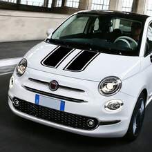 Rayas de vinilo para capó de coche, resistentes al agua, gráficos de rayas de carreras deportivas, pegatinas decorativas para cubierta del motor, accesorios para Fiat 500 - Pegatina para coche - Ver 2