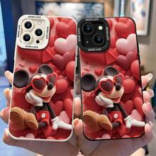 Disney Mickey Mouse Phone Case, Heart Sunglasses Protective Cover. Compatible With IPhone 17, 16, 15, 14, 13, 12, 11 Pro Series And Galaxy S22, S23, S24, S25 Models, Featuring A Plush-Style Mickey Wearing Heart-Shaped Sunglasses Against A Background Of Floating Red And Pink Hearts, Perfect For Fans Of The Iconic Mouse, Ideal For Birthdays, Holidays, Anniversaries, Graduation Gifts, Or Any Special Occasion To Surprise Family, Friends, Classmates, And Loved Ones. - trắng - Xem 3