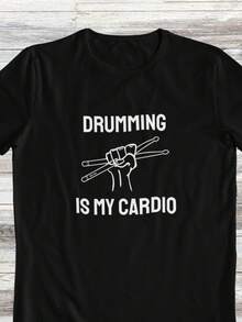 ropa Camiseta "La batería es mi cardio": regalo para músicos Children's clothing - Negro - Ver 1