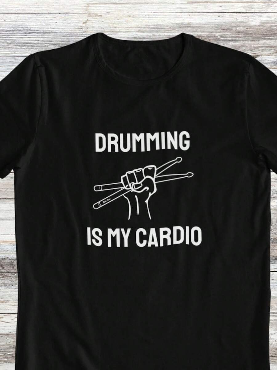 ropa Camiseta "La batería es mi cardio": regalo para músicos Children's clothing - Negro - Ver 1
