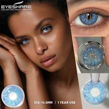 EYESHARE 1 Paio di Lenti a Contatto Cosmetiche per Occhi Naturali, Lenti Grigie, Lenti Verdi, Lenti Marroni per Bellezza - Blu - Visualizzare 3