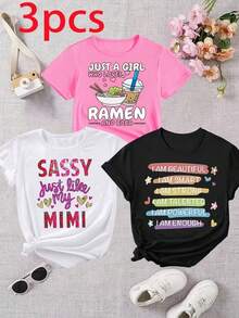 Nueva camiseta de moda para mujer, conjunto de 1 pieza, con estampado inspirador de ramen y té con leche, cuello redondo, camiseta de talla grande, de algodón puro para verano, holgada y estilizadora, entrega local, lavable a máquina, top casual elegante. - Blanco - Ver 7