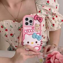 SANRIO 兼容 17 Pro Max、15/16 Pro，可爱卡通熊设计，创意十足，个性化定制，硅胶材质，防摔，防指纹，保护壳兼容 X - 彩色 - 查看 3