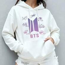 New Member Signature Hoodie For Men And Women, Autumn/Winter Gift, Everyday Wear, Digital Print, Limited Offer, Comfortable, Soft, Suitable For Concerts, Casual Outings, Or Days Off - 白色 - 查看 2