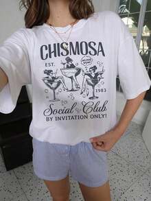 ropa de mujer  Chismosa Social Club Shirt Latina Chisme Tee Mexicana Gift Funny Tshirt Hispanic Latina Clothes Mexican Fashion Tee  camisas de mujer - Blanco - Ver 6