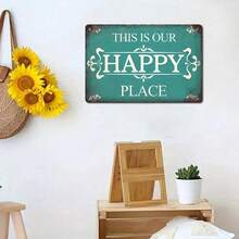 1件復古金屬錫鐵牌「This Is Our Happy Place」復古牆面裝飾，適合客廳、臥室、廚房，農舍風裝飾，精美金屬掛牌標誌，適用於居家辦公室、玄關牆面裝飾 - 彩色 - 查看 9