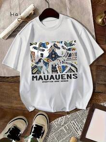 Camiseta de impresión  y2k de las mujeres-diseño  hawaiano y maorí con bailarina hula y máscara tiki patrón-transpirable cuello redondo de manga corta verano top-casuaestido de fiesta hawaiana-lavable a la máquina cuatro estaciones estilo cómodo-versátil uso diario-camisa de estilo  de las mujeres nueva g entrega del alén local de los productos de las mujeres ropa de Navidad de las mujeres regalos de las mujeres hermosa camisa de las mujeres patrón superior de la camiseta  de despacho - Blanco - Ver 2