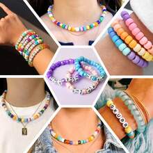 Approx. 200pcs (Loose Beads) / 480pcs (Set Box) / 1920pcs (4-Piece Set Box) + 1 Box Of Letter Beads, Horse Beads, Barrel Beads, Kandi Beaded Bracelet Jewelry Making Kit, For Handmade DIY Bracelets, Necklaces, Earrings, Bracelets, Jewelry, Crafts, Gifts (Random Colors) - Multicolor - View 7
