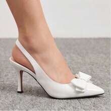Geeyea Women's High Heels, Adorned With A Bow, Elegant Pointed-Toe Stilettos, Glossy Finish, Sweet And Sexy Style, Can Be Paired With Skirts Or Pants, Suitable For Parties, Business Occasions, Dances, Dates, And More. Shipped From Local Warehouse. - 白色升級版 - 查看 7