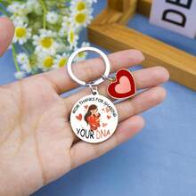1 pieza Llavero con forma de corazón de acero inoxidable, regalo de agradecimiento para el Día de la Madre - Multicolor - Ver 3