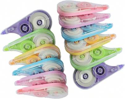 White Out Correction Tape With Dispenser,12-Count Pack,394ft, Easy Use Roller Applicator, Instant Dry, Fast, Clean And Tear-Resistant Tape ,Smooth Precise Corrections Tape For School,Office And Home