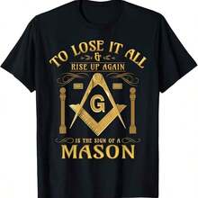 NUEVA CAMISETA LIMITADA Ma Rise Up Again Square & Compass Freemason Talla S-5XL - Negro - Ver 1
