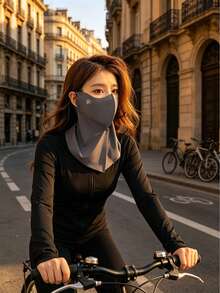 2/1pc Women's Full Face Sun Protection Dust-Proof Mask, UV Protection Neck Guard, Ice Silky Fiber Fabric Facekini For Driving And Cycling, Sunshade Mask, Spring/Summer - A - View 5