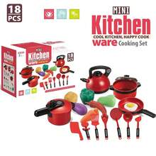 Mini Kitchen Toy Set, Realistic Cooking Toys, Creative Role Play Kitchen Utensils Toy Set With Realistic Food, Cookware Accessories, Pots, Bowls, Knives, Suitable For 3-10 Years Old Boys And Girls, Parent-Child Interaction, Holiday Gift - 彩色 - 查看 16