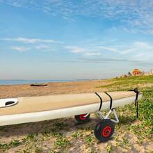 Kayak Trolley Faltbarer Bootsanhänger für Surfbretter Professionelle Erweiterungen SUP Kanu Trolley Angelkajaks Kajak für Alle Bootsbaue Faltbares Boot Kanu Pneumatikreifen Bootsanhänger Trolley Aluminium Scupper Stütze SUP Spanngurt 80Kg - A - Übersicht 9