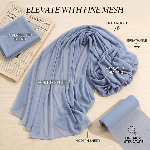 Vải chiffon màu trơn 5 thước Anh, mềm mại, mượt mà, hơi trong suốt, chất liệu nhẹ và rủ, thích hợp cho may vá DIY, may váy, khăn quàng cổ, rèm cửa, trang trí nhà cửa và đồ thủ công.